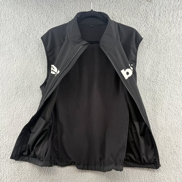 Interbike Black Cycling Vest Men’s Size Large Full Zip Sleeveless Jacket - Picture 7 of 8